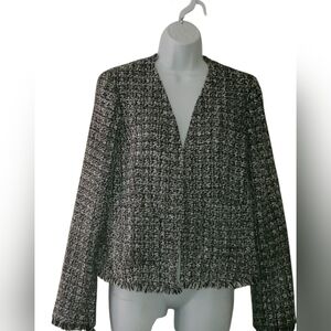 Women's Black And White Adrienne Vittadini Blazer
